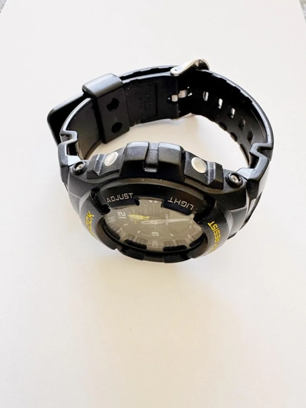 Casio G-Shock Men’s Ana-Digi Watch Black Yellow Shock Resist 44mm Working